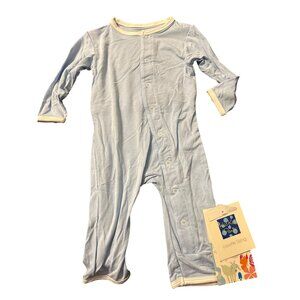Kickee Pants I Love Grandpa Footless Coverall 3-6 Months Blue Bamboo Blend NWT